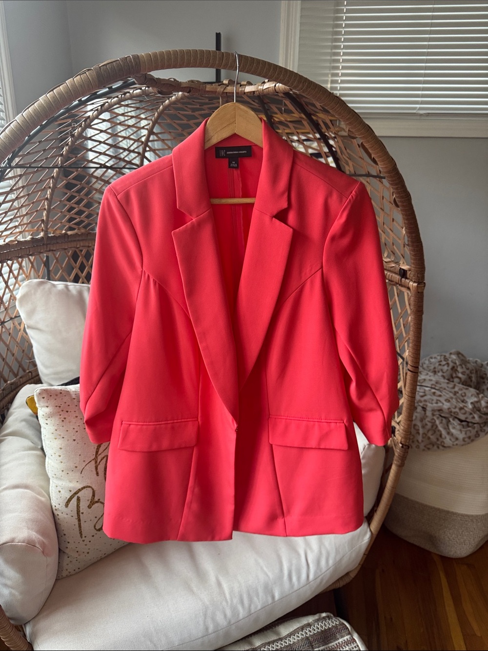 INC International Concepts Coral Blazer with Notch Lapel